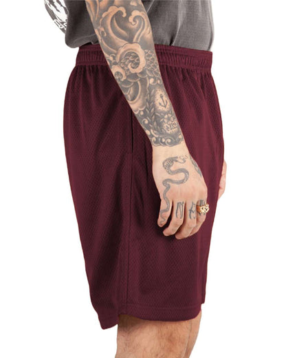 Shaka Wear Men's Mesh PE Gym Shorts SHMPS #colormdl_Burgundy