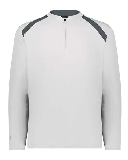 Holloway Men's Clubhouse Quarter-Zip Pullover 229595 #color_White/ Graphite
