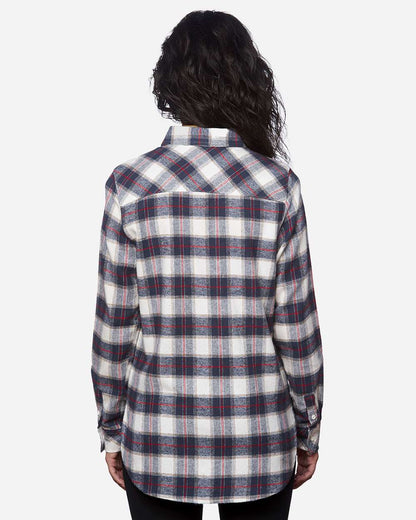 Burnside Women's Yarn-Dyed Flannel Shirt 5210 #colormdl_White/ Red