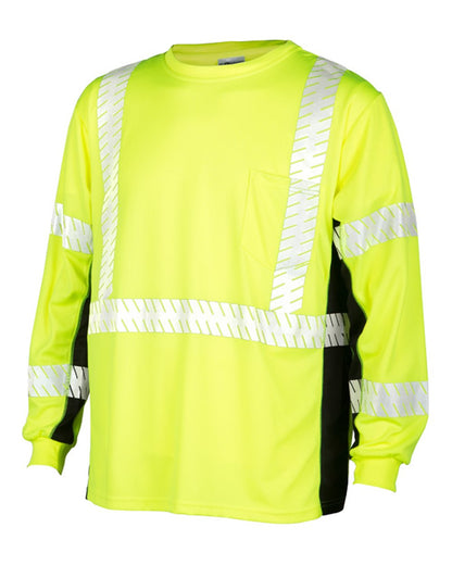 Kishigo Unisex Premium Black Series® Long Sleeve T-Shirt 9134-9135 #color_Lime