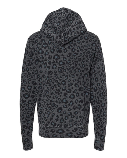 J. America Youth Triblend Fleece Hooded Sweatshirt 8880 #color_Black Leopard Triblend
