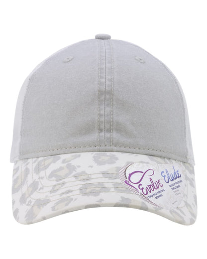 Infinity Her Women's Printed Bill with Mesh Back Cap JANET #color_Grey/ Snow Leopard/ White