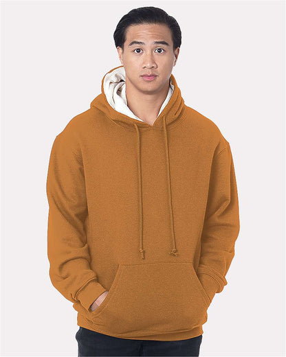 Bayside USA-Made Super Heavy Thermal Lined Hooded Sweatshirt 930 #colormdl_Caramel Brown/ Cream