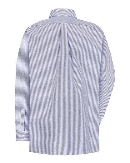 Red Kap Men's Extended Sizes Executive Oxford Dress Shirt SR70EXT #color_BS-Blue/ White Stripe 34