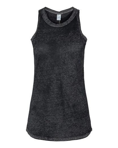 J. America Women’s Zen Jersey Tank Top 8117 #color_Twisted Black
