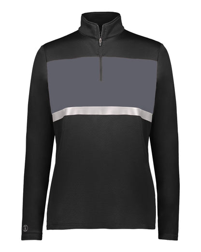 Holloway Women's Prism Bold Quarter-Zip Pullover 222791 #color_Black/ Carbon