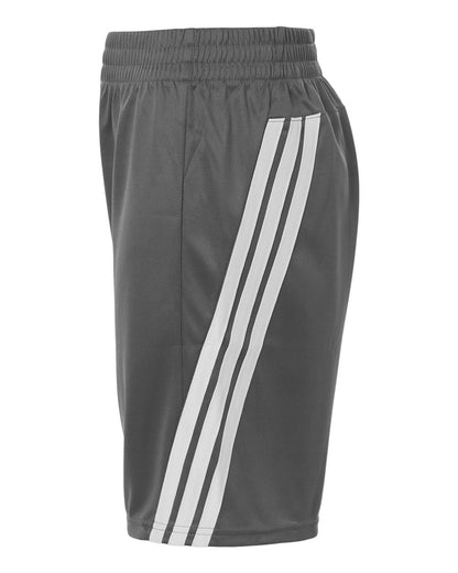 Adidas Youth 3-Stripes 3" Shorts AT302 #color_Team Grey Four/ White