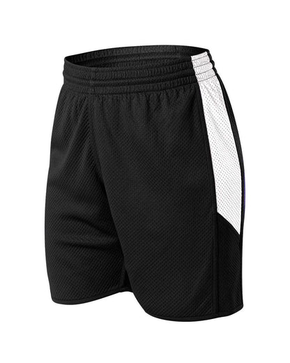 Alleson Athletic Women's Single Ply Reversible Shorts 589PSPW #color_Black/ White