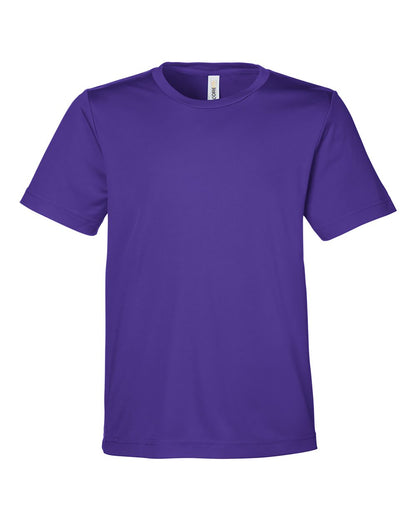 CORE365 Youth Capital Performance T-Shirt CE10Y #color_Campus Purple
