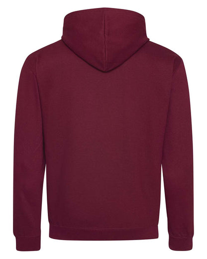 AWDis Unisex Midweight Varsity Contrast Hooded Sweatshirt JHA003 #color_Burgundy/ Charcoal
