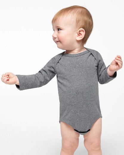 Rabbit Skins Infant Fine Jersey Long Sleeve Bodysuit 4421 #colormdl_Granite Heather