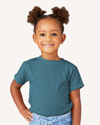 BELLA + CANVAS Toddler Jersey Tee 3001T #colormdl_Heather Deep Teal