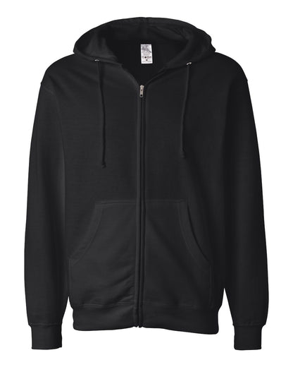 Independent Trading Co. Unisex Midweight Full-Zip Hooded Sweatshirt SS4500Z #color_Black