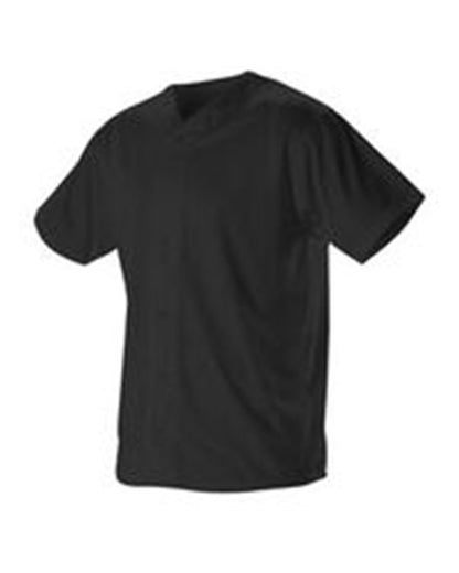 Alleson Athletic Youth Full Button Lightweight Baseball Jersey 52MBFJY #color_Black