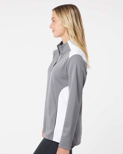 Adidas Women's Textured Mixed Media Full-Zip Jacket A529 #colormdl_Grey Three/ White