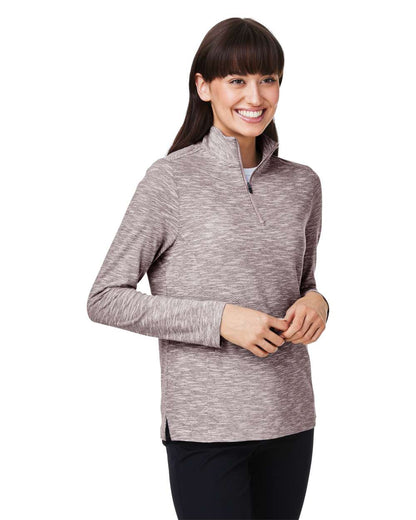 North End Women's Eclipse Jacquard Quarter-Zip Pullover NE415W #colormdl_Burgundy Heather