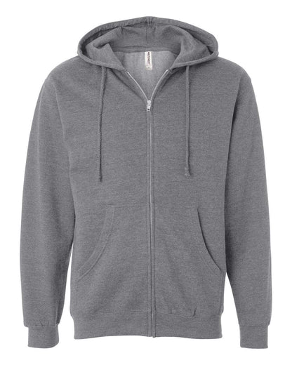 Independent Trading Co. Unisex Midweight Full-Zip Hooded Sweatshirt SS4500Z #color_Gunmetal Heather