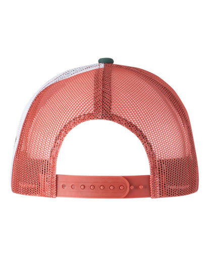 Kati Printed Mesh Trucker Cap S700M #color_Dark Green/ Red/ Mexico Flag