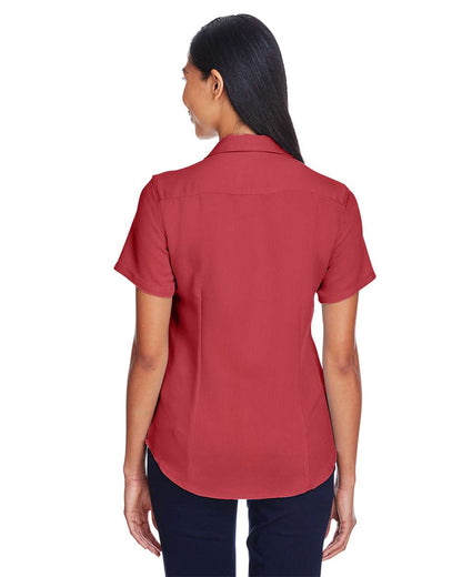 Harriton Women's Bahama Cord Camp Shirt M570W #colormdl_Tile Red