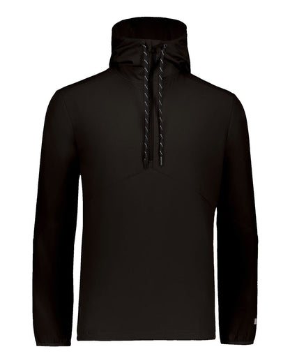 Russell Athletic Unisex Legend Hooded Quarter-Zip Pullover R20DSM #color_Black