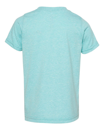 Rabbit Skins Toddler Harborside Mélange T-Shirt 3391 #color_Caribbean Melange