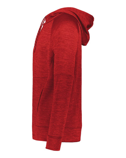 Holloway Men's All-Pro Performance Fleece Hooded Sweatshirt 223580 #color_Scarlet Heather/ Silver