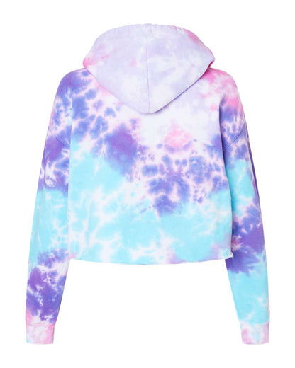 Colortone Women's Tie-Dyed Crop Hooded Sweatshirt 8333 #color_Cotton Candy