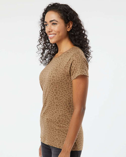 LAT Women's Fine Jersey Tee 3516 #colormdl_Brown Leopard