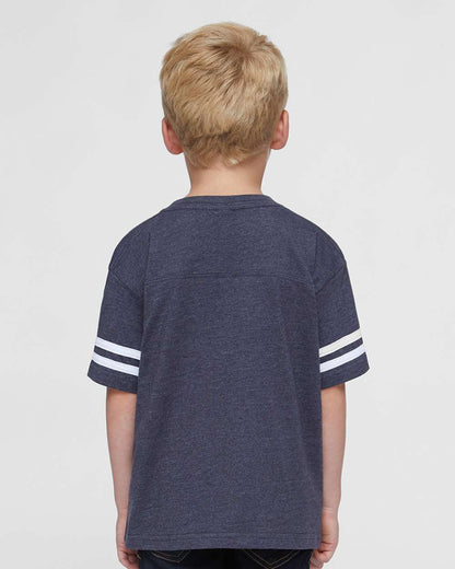Rabbit Skins Toddler Football Fine Jersey Tee 3037 #colormdl_Vintage Navy/ White