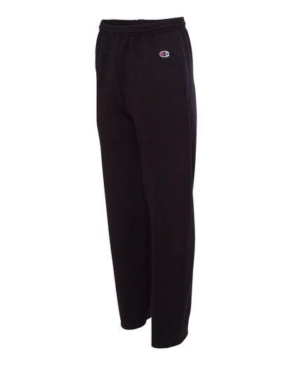 Champion Men's Powerblend® Open-Bottom Sweatpants with Pockets P800 #color_Black