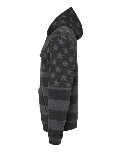 J. America Men's Tailgate Hooded Sweatshirt 8815 #color_Black Stars &amp; Stripes