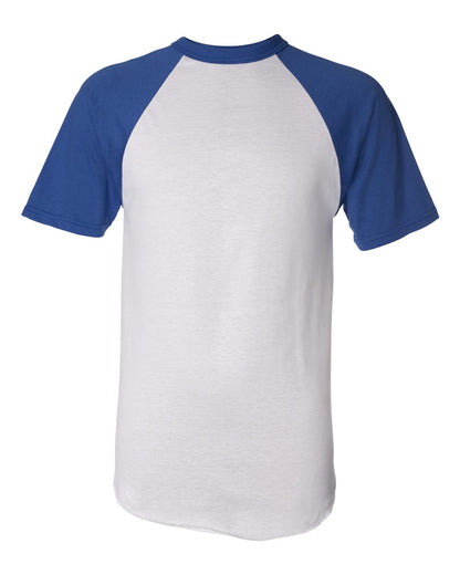 Augusta Sportswear Short Sleeve Baseball Jersey 423 #color_White/ Royal