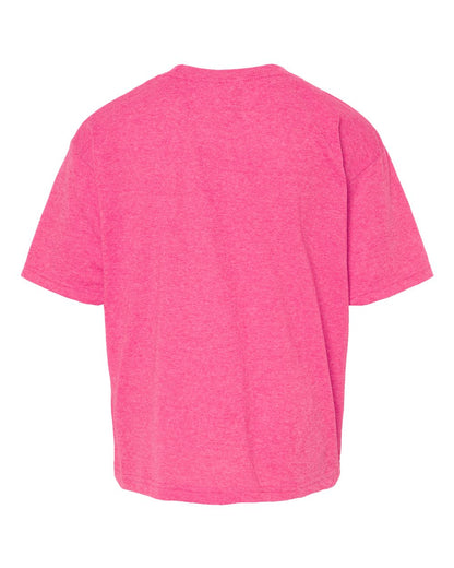 M&O Youth Gold Soft Touch T-Shirt 4850 #color_Neon Pink