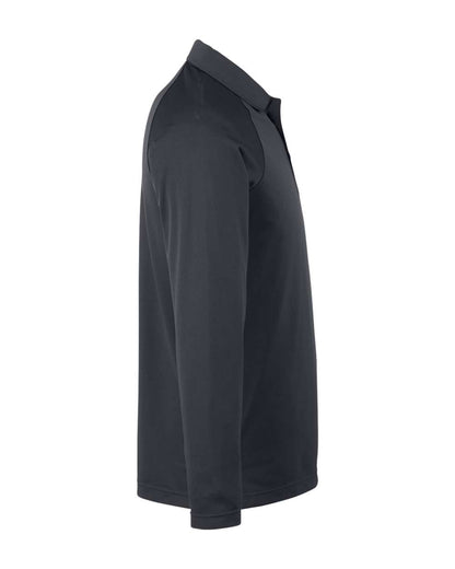 Harriton Men's Charge Snag and Soil Protect Long Sleeve Polo M208L #color_Dark Charcoal