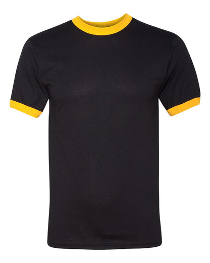 Augusta Sportswear 50/50 Ringer T-Shirt 710 #color_Black/ Gold