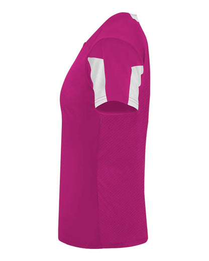 Alleson Athletic Women's Striker Placket 6176 #color_Hot Pink/ White