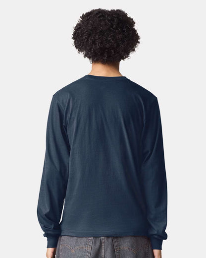 American Apparel Unisex Fine Jersey Long Sleeve Tee 2007 #colormdl_Sea Blue