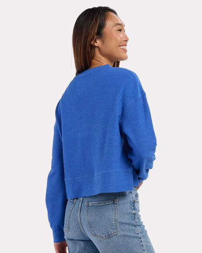 Boxercraft Women's Cropped Boxy Long Sleeve T-Shirt BW5102 #colormdl_Electric Royal
