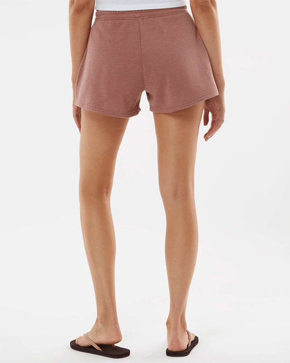 Independent Trading Co. Women’s Lightweight California Wave Wash Fleece Shorts PRM20SRT #colormdl_Dusty Rose