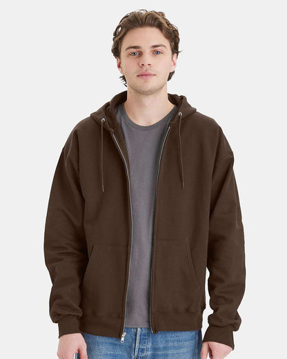 Hanes Unisex Ultimate Cotton® Full-Zip Hooded Sweatshirt F280 #colormdl_Dark Chocolate
