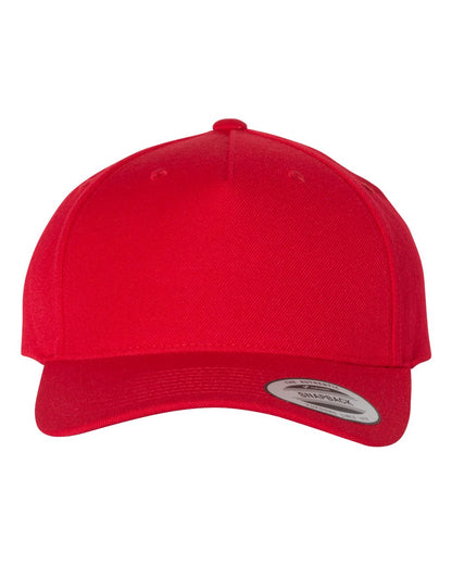 YP Classics Premium Five-Panel Curved Bill Snapback Cap 5789M #color_Red