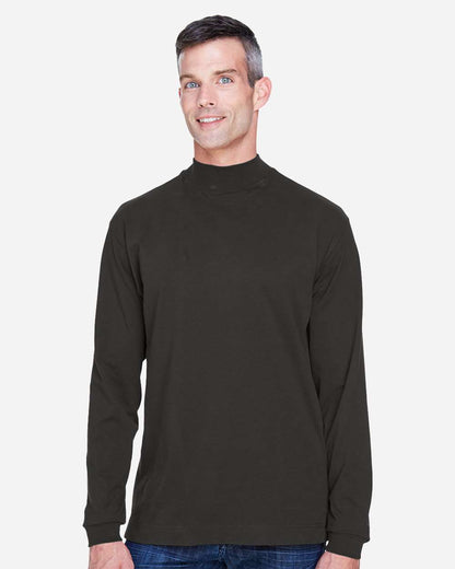 Devon & Jones Unisex Sueded Jersey Mock Neck T-Shirt D420 #colormdl_Black