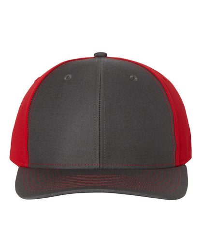 Richardson Twill Back Trucker Cap 312 #color_Charcoal/ Red