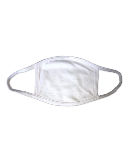 Bayside USA-Made 100% Cotton Face Mask 1900 #color_White