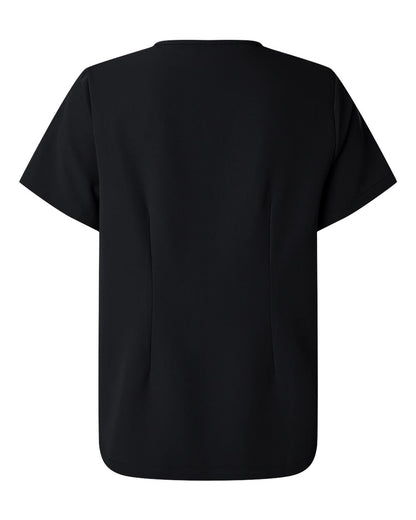 Jaanuu Women's Rhena Essential 1-Pocket Scrub V-Neck Top W10001 #color_Black