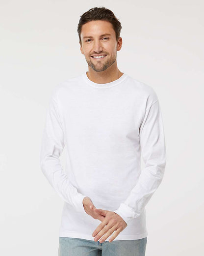 M&O Unisex Gold Soft Touch Long Sleeve T-Shirt 4820 #colormdl_White