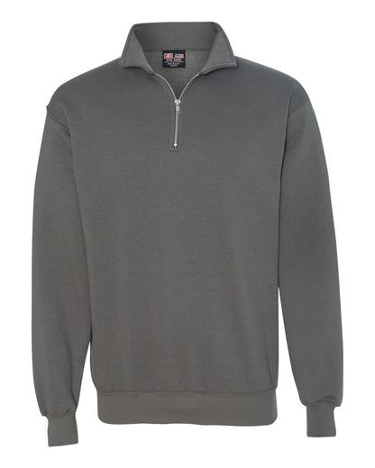 Bayside USA-Made Quarter-Zip Pullover Sweatshirt 920 #color_Charcoal