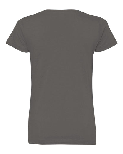 LAT Women's Fine Jersey V-Neck Tee 3507 #color_Charcoal