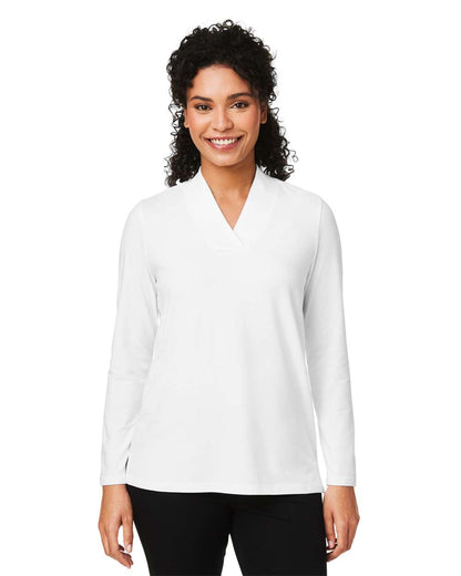 Devon & Jones Women's Raleigh Shawl Collar Knit Top DP121W #colormdl_White