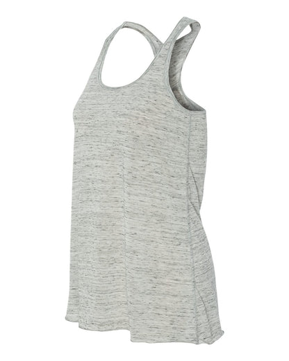 BELLA + CANVAS Women's Flowy Racerback Tank 8800 #color_White Marble